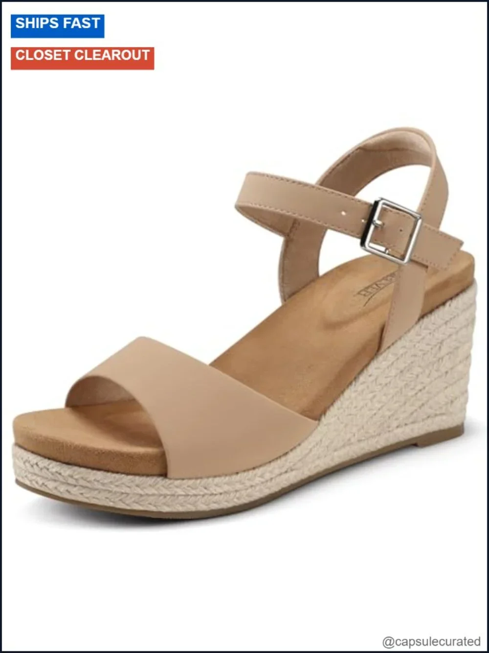Women's Wedge Sandals Dressy Platform Espadrilles Arch Support Adjustable Ankle